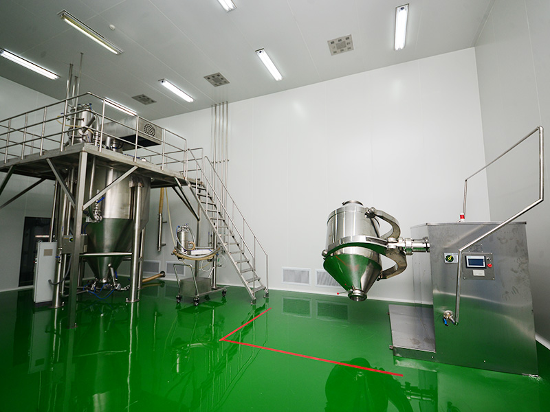 粉剂预混剂车间：气流混合机+三维混合机 